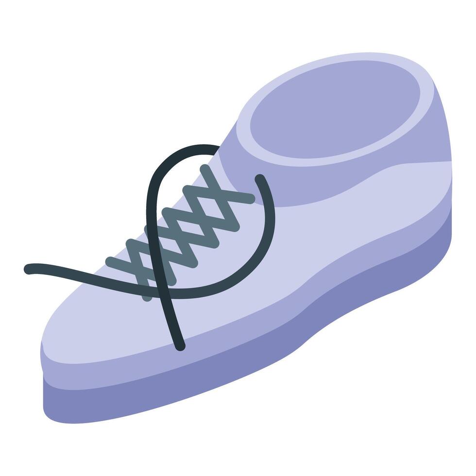 Light blue sneaker with untied laces representing walking and footwear fashion vector