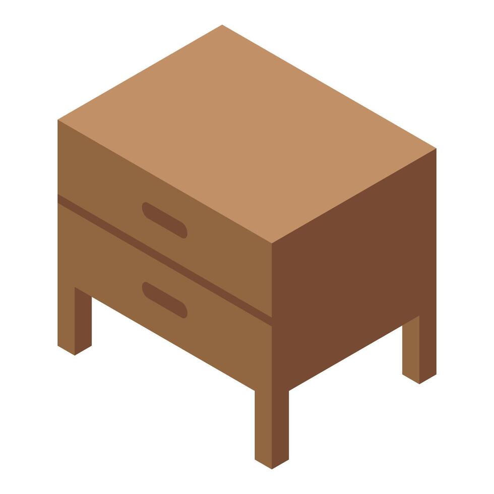 Wooden nightstand with two drawers depicting simplicity and functionality vector