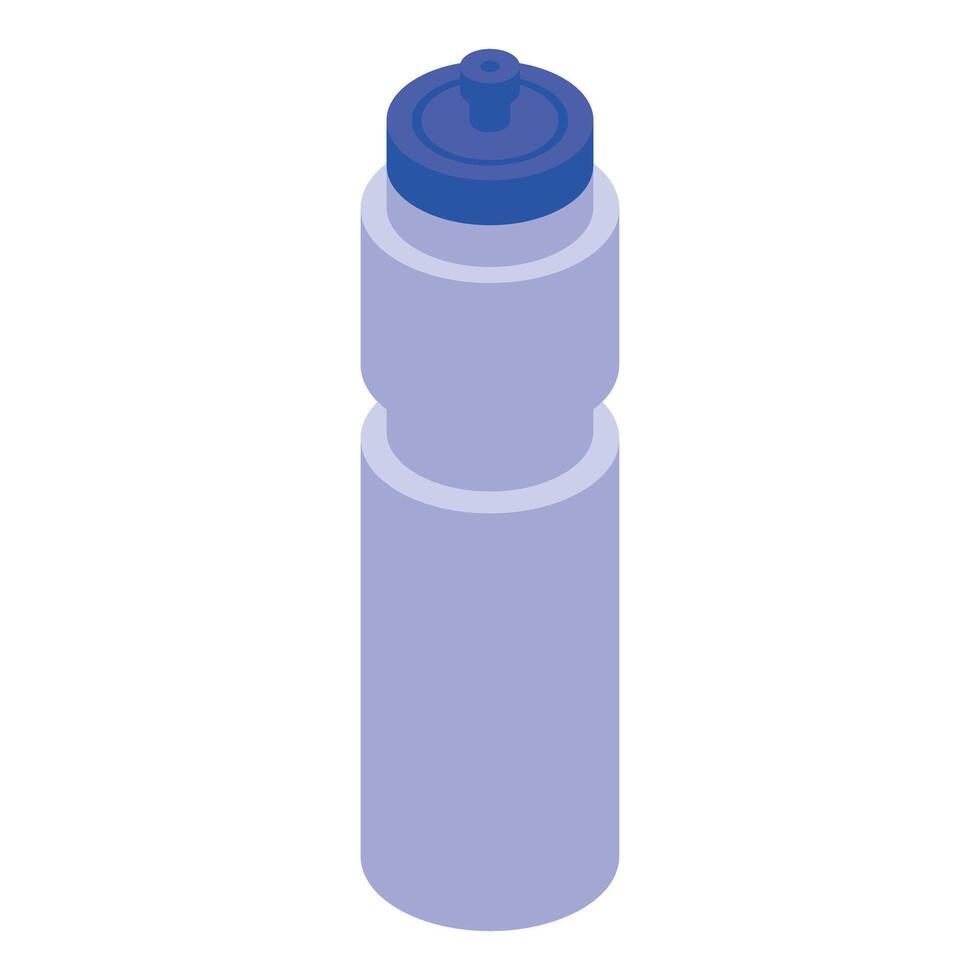 A purple water bottle with a blue lid vector