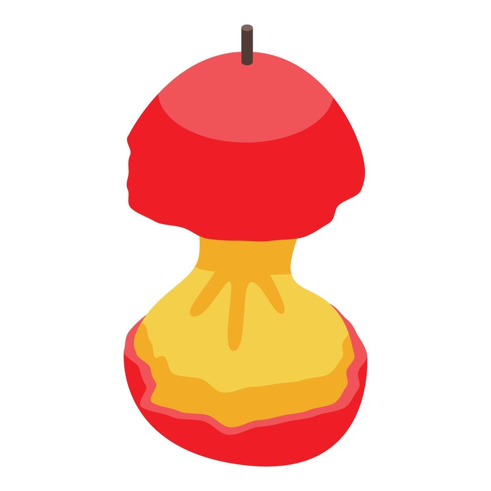 Red apple core showing healthy eating habits and food waste vector