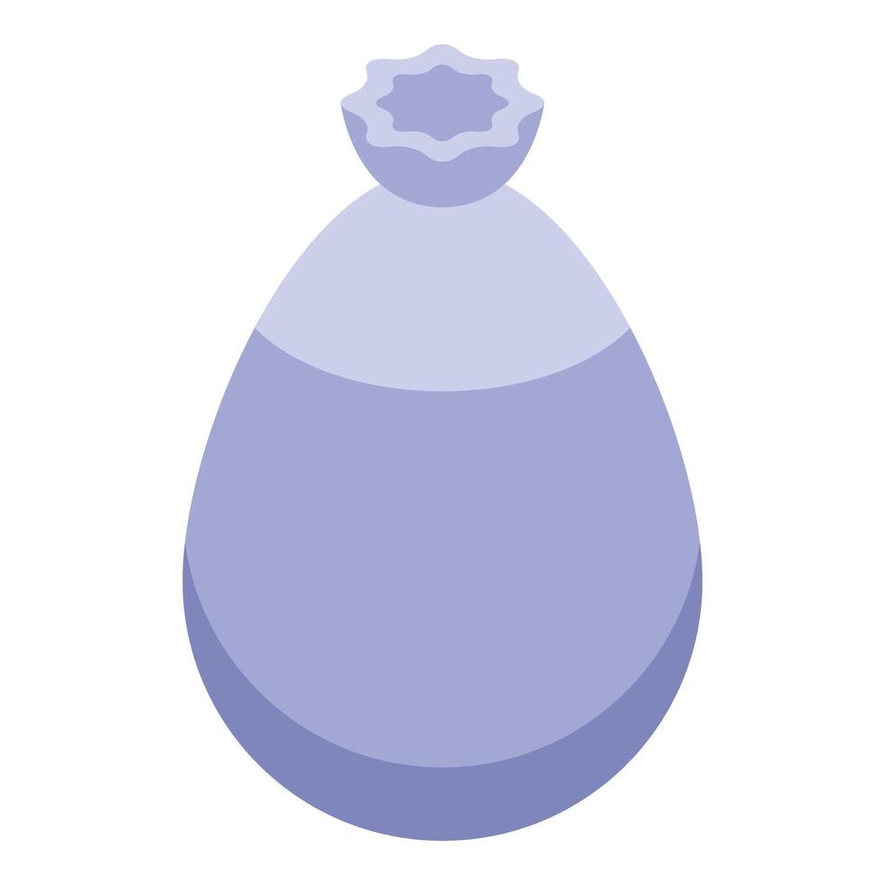 Purple sack holding precious contents symbolizing wealth and prosperity vector