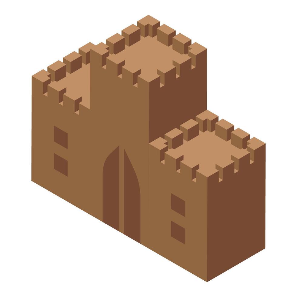 Medieval castle protecting kingdom with high walls and towers vector