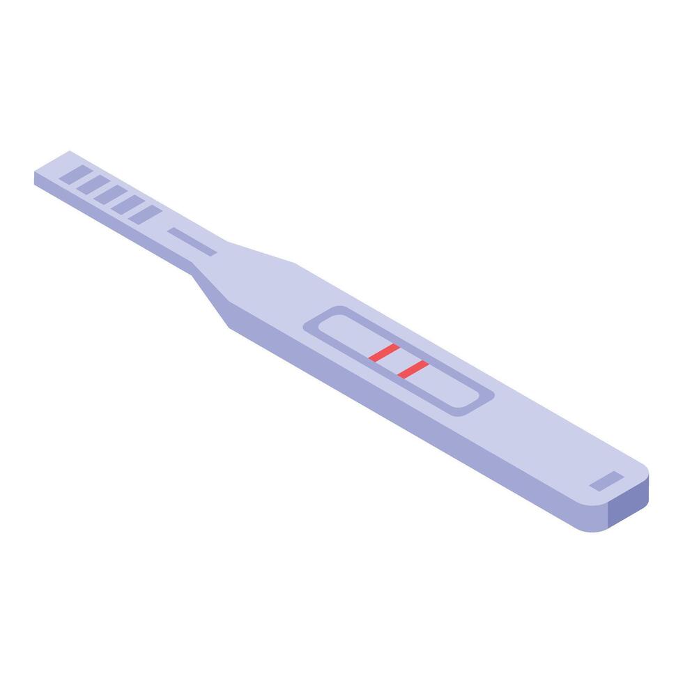 Positive pregnancy test showing two red lines confirming pregnancy vector