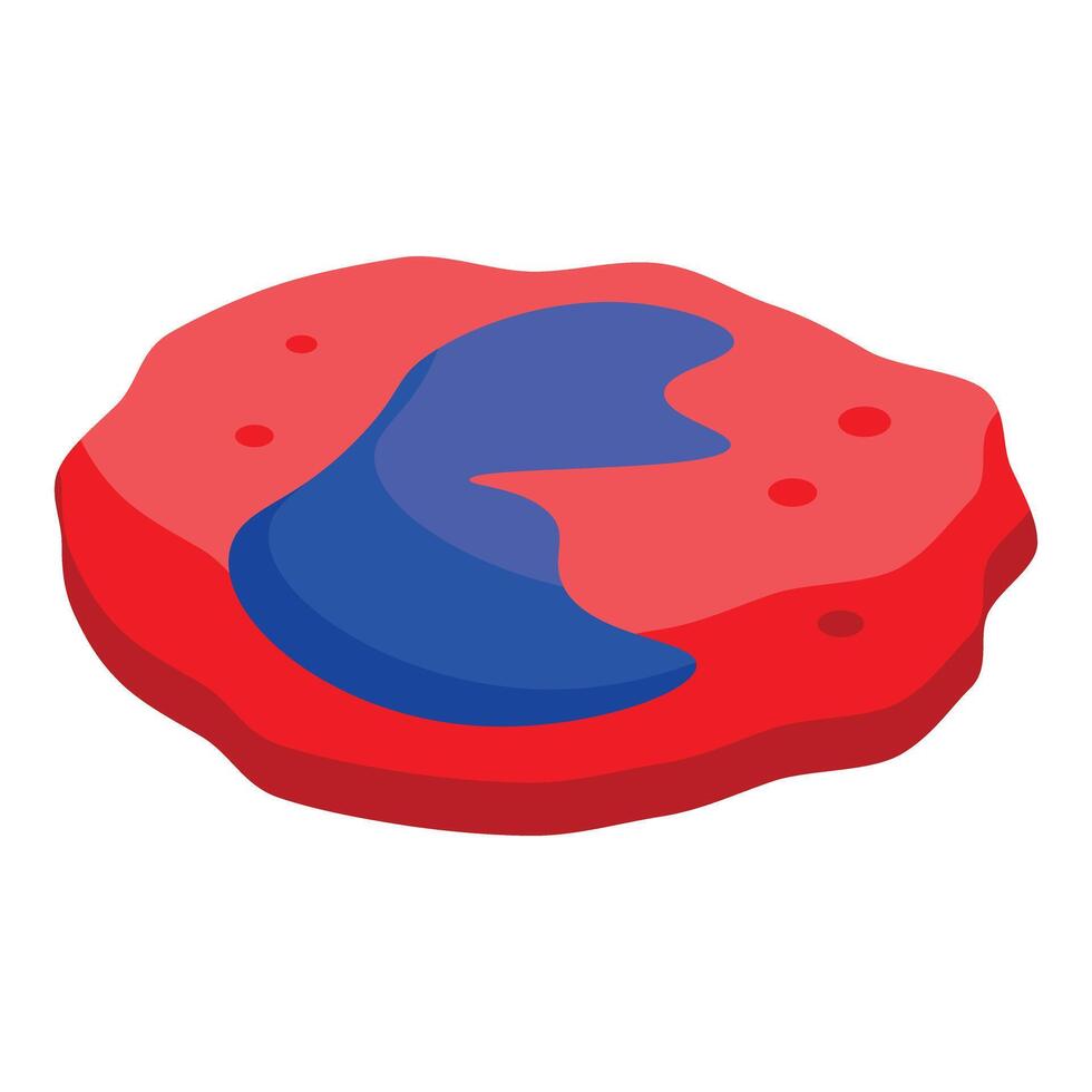 Monocyte immune cell engulfing bacteria with pseudopods in isometric view vector