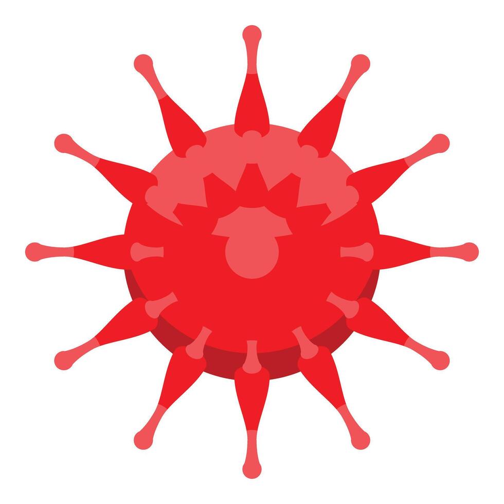 Red virus cell spreading infection through multiplying microbes vector