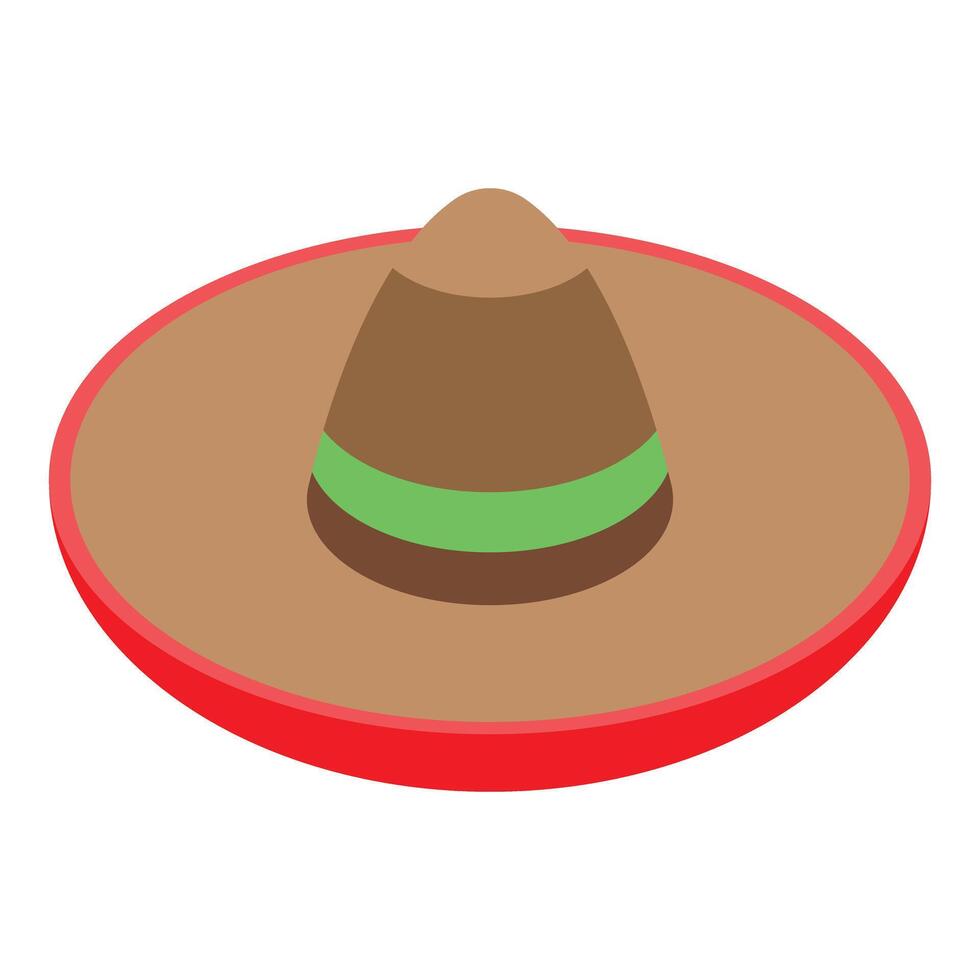 Traditional sombrero with green ribbon representing mexican culture vector