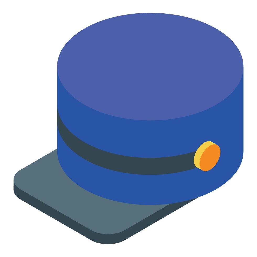 Blue train conductor hat showing professional uniform headwear vector
