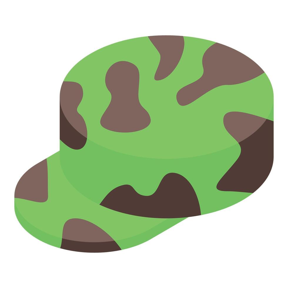 Camouflage military patrol cap showing green and brown colors vector