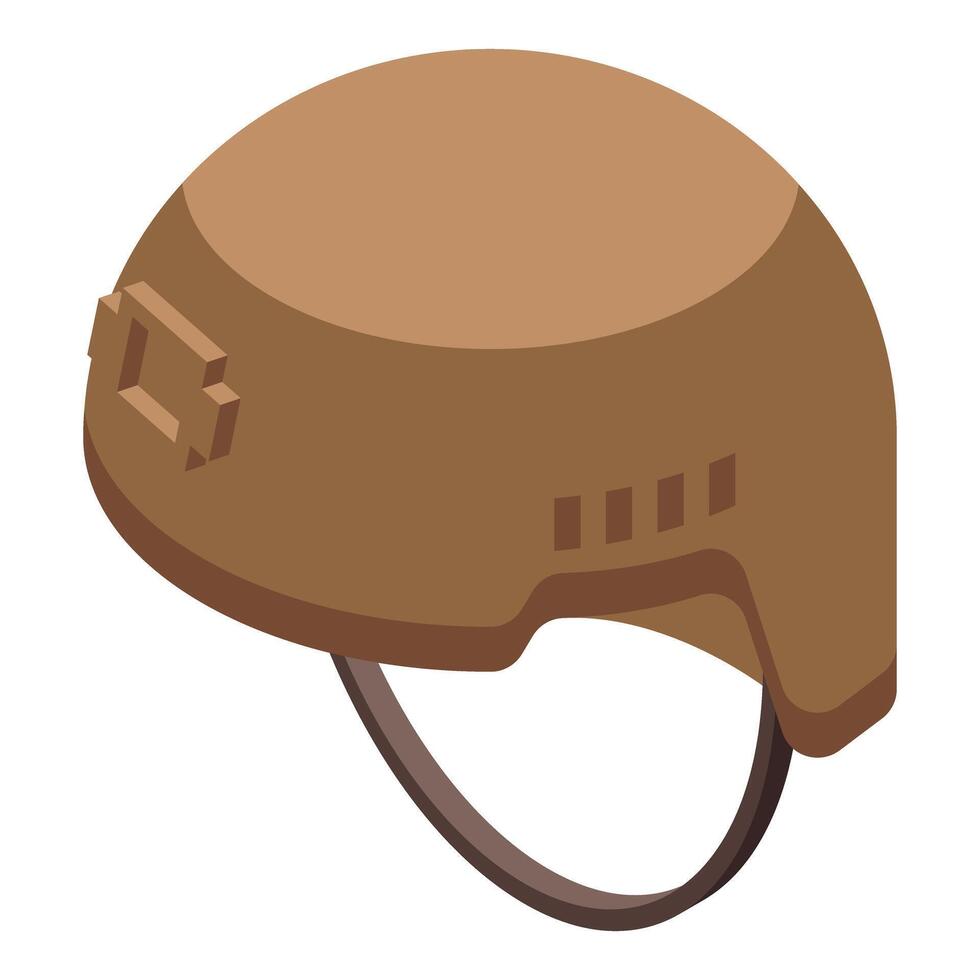 Military helmet protecting soldier's head during combat operation vector