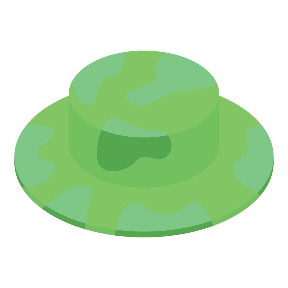 Green camouflage bucket hat showing military fashion vector