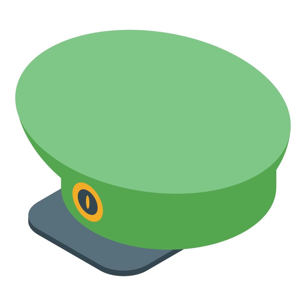 Green train driver cap showing uniform profession vector