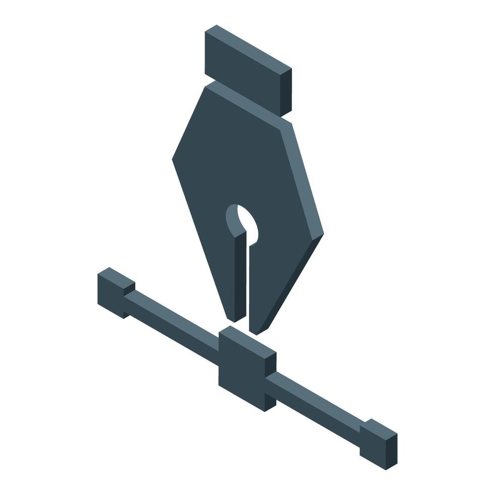 Fountain pen nib is drawing a straight line with anchor point, creating graphics vector