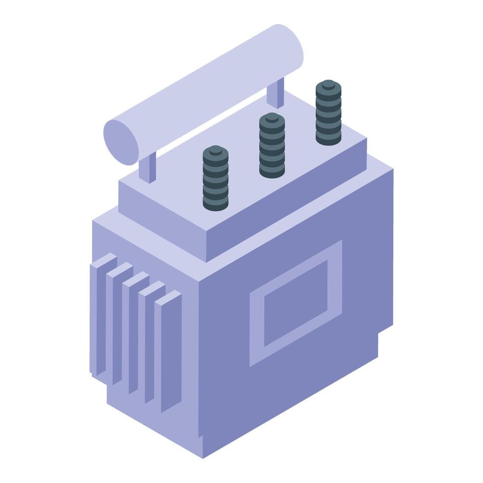 A purple electrical device with four wires vector