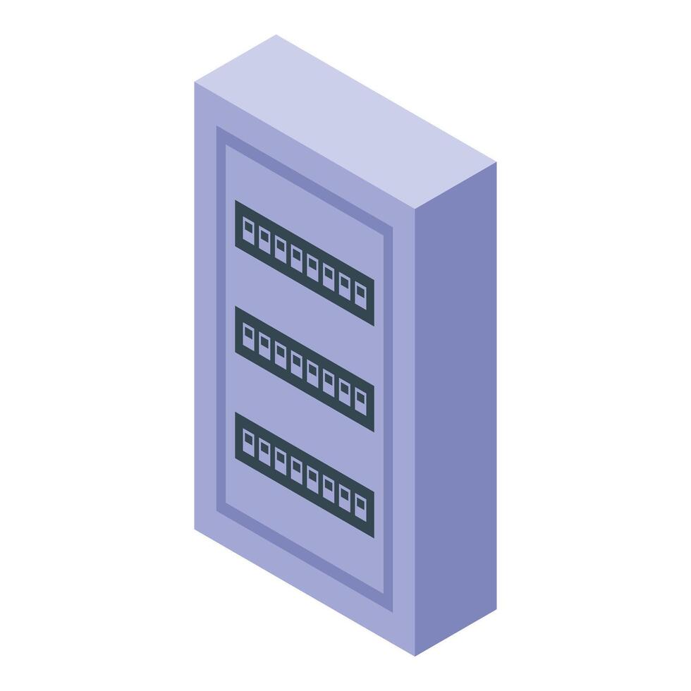 Electric panel controlling power supply in isometric view vector