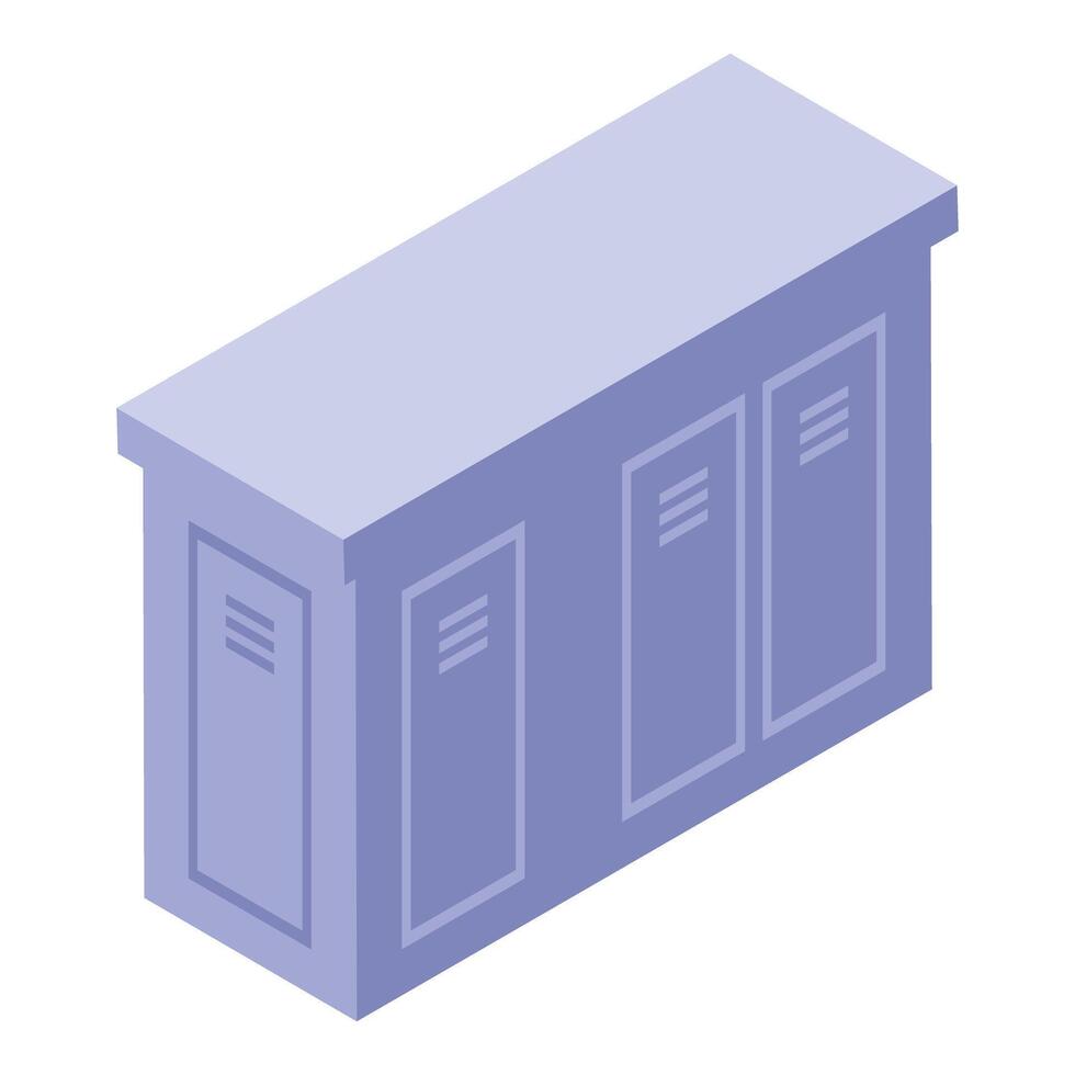 Isometric public toilets building providing comfort and hygiene vector