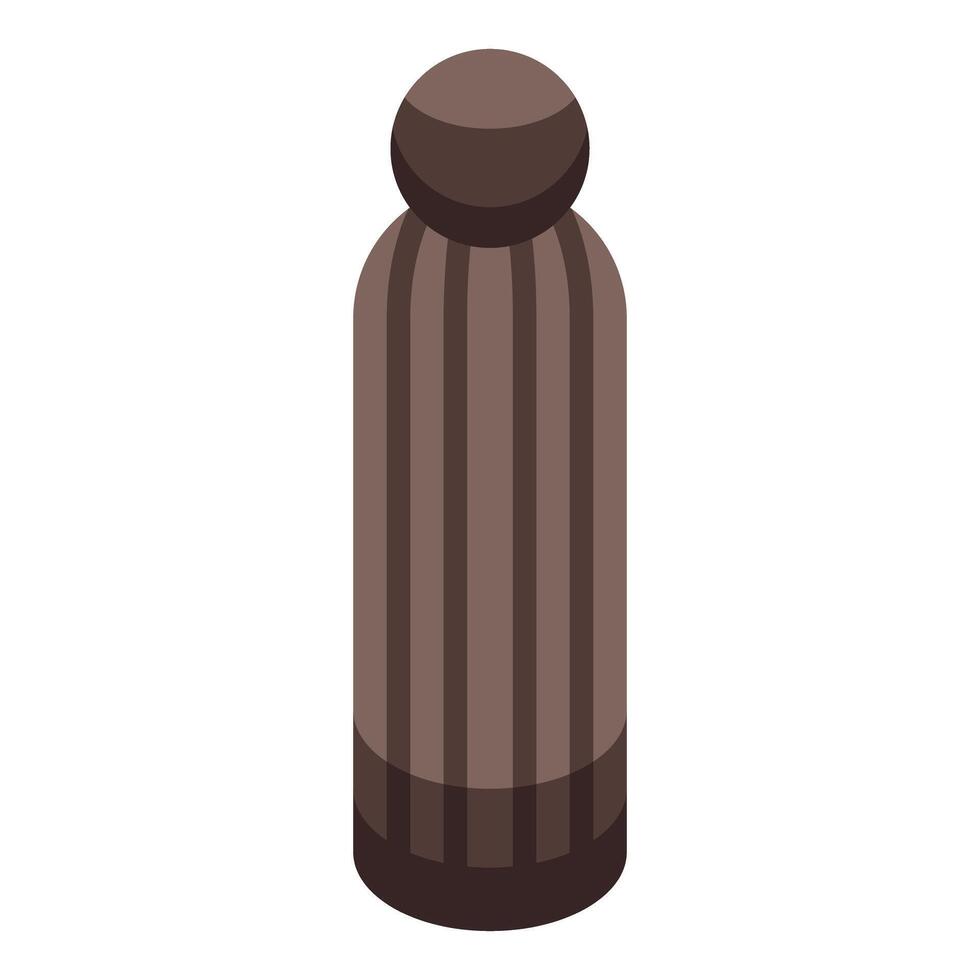 Brown thermos flask keeping your drink warm or cold vector