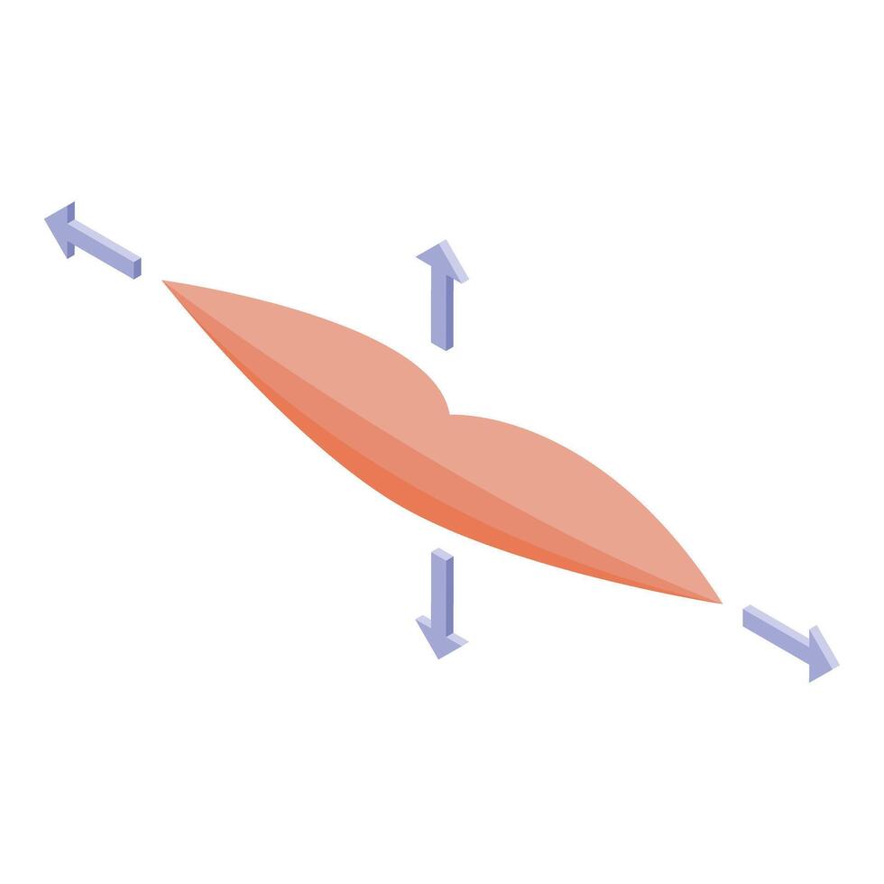 Lip augmentation surgery showing arrows pointing to reshaping areas vector