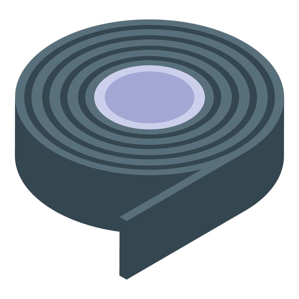 Insulating tape roll unrolling for electrical work vector