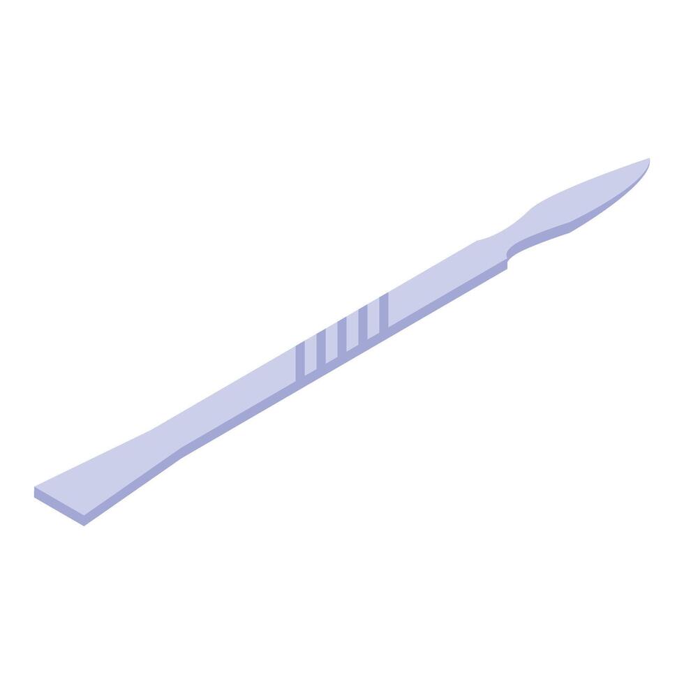 Surgical scalpel blade exhibiting sterile precision in medical procedures vector