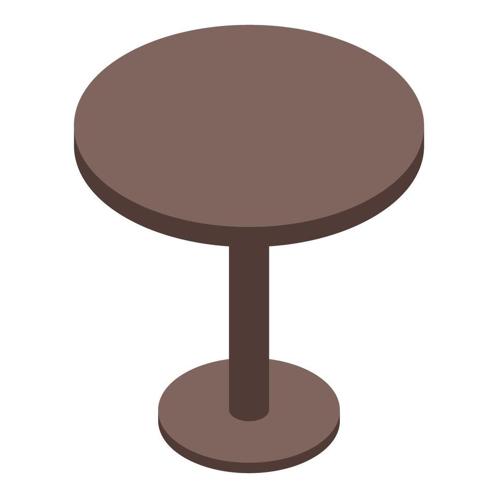 Round table standing on one leg isometric furniture icon vector