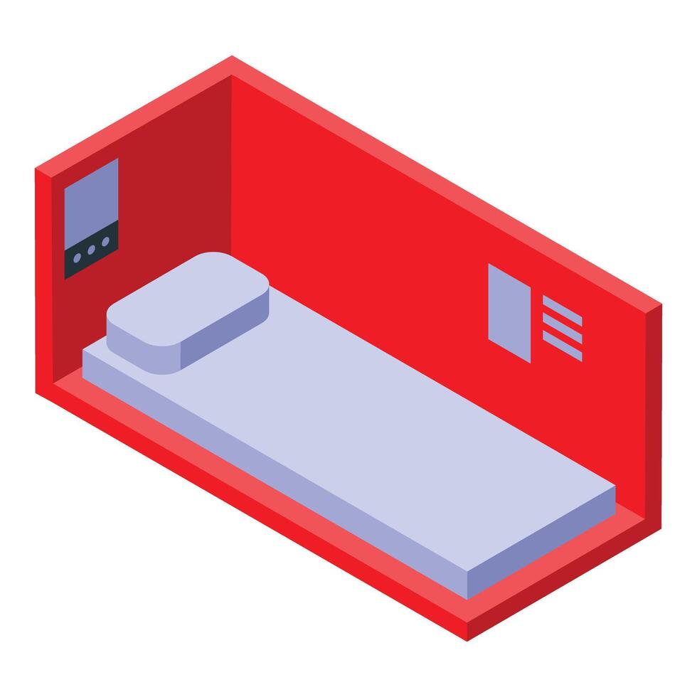 Capsule hotel room providing comfortable sleeping space vector