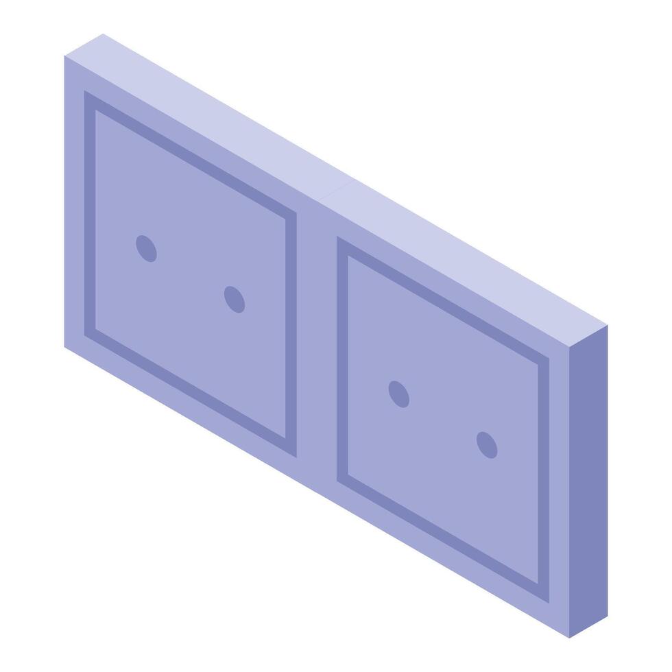 Double electrical wall socket installing on light purple wall vector