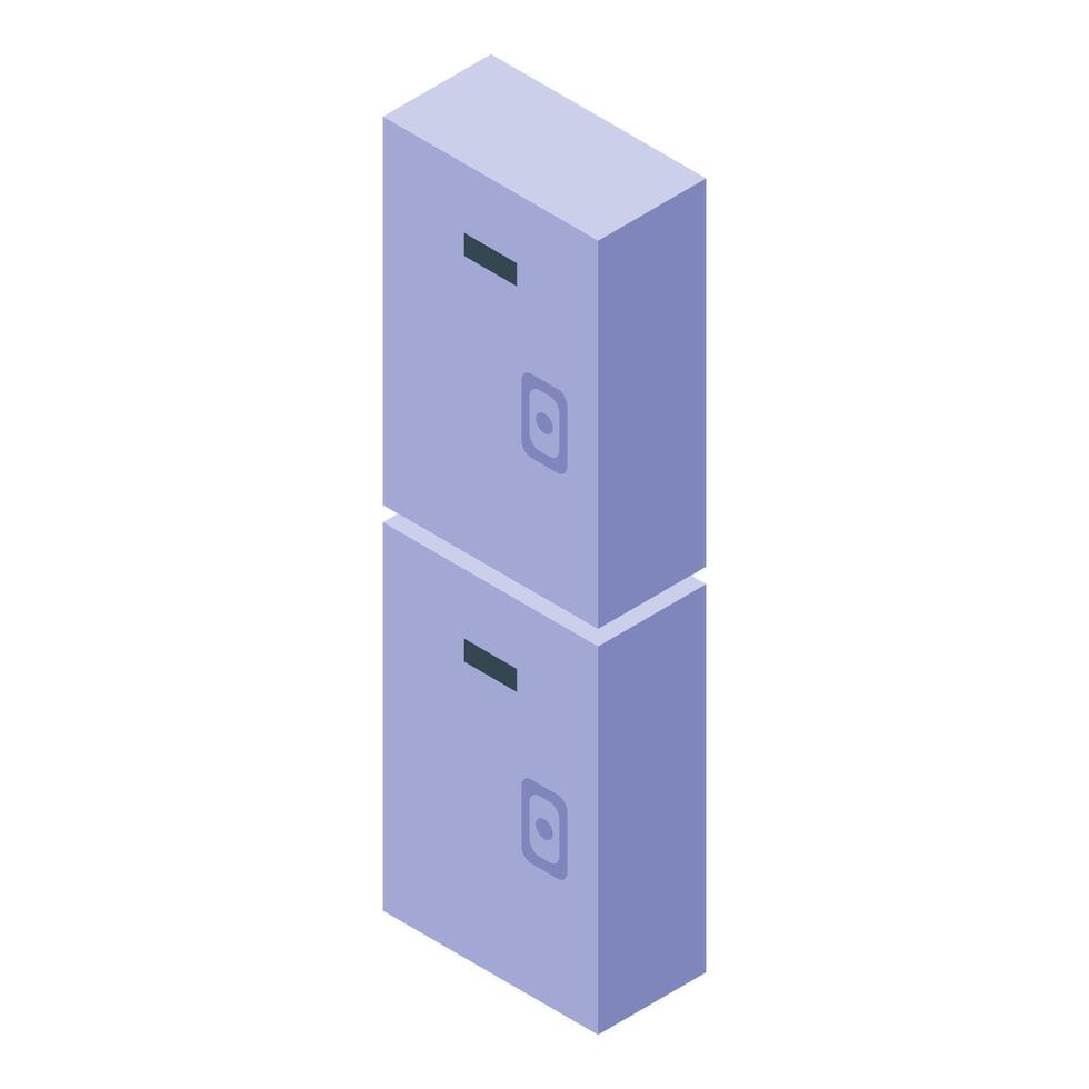 Double door refrigerator keeping food fresh and cool vector