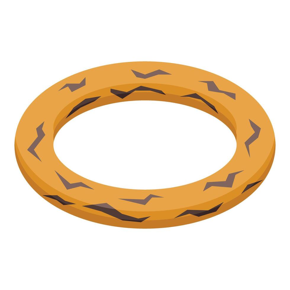 Round yellow float with black stripes floating on water vector