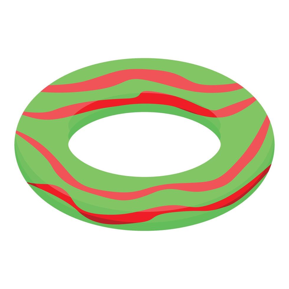 Green and red inflatable ring floating on water surface vector
