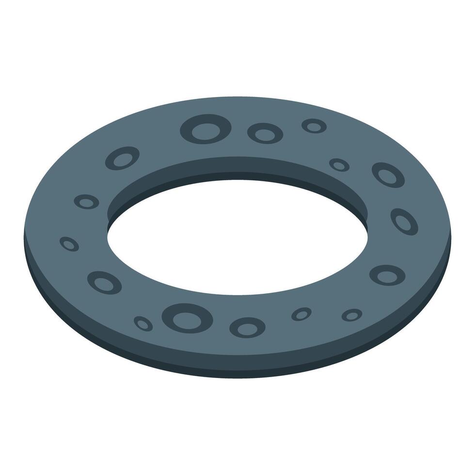 Repair service metal gasket presenting holes for fixing machinery equipment vector