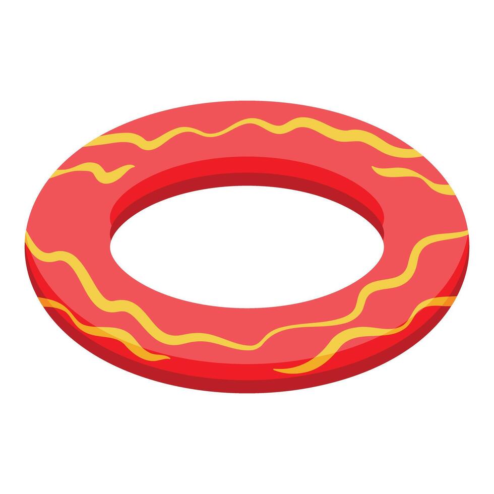 Red and yellow inflatable ring floating on water surface for summer fun vector