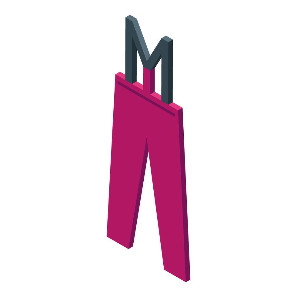 Isometric winter ski pants showing suspenders vector