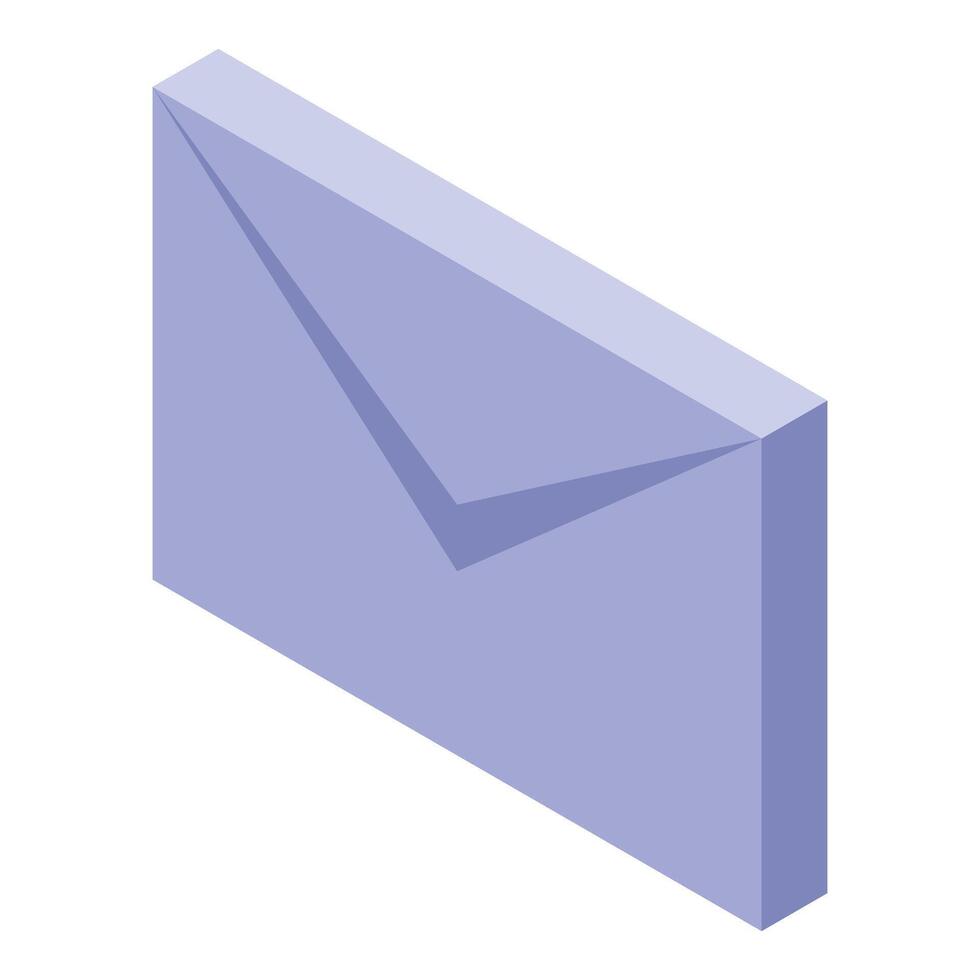 Purple closed envelope sending important message isometric icon vector