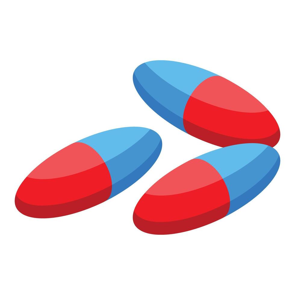 Red and blue pills promoting healthcare and pharmaceutical industry vector