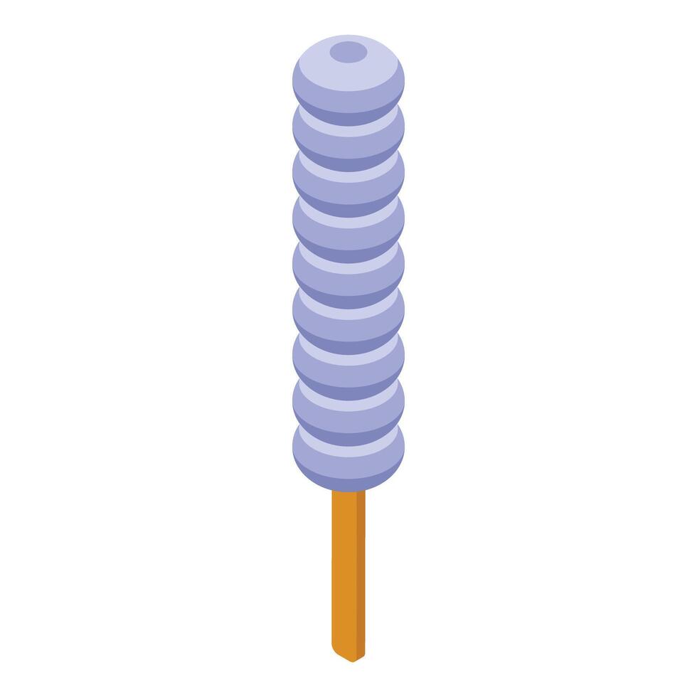 Round ice cream on wooden stick refreshing summer dessert vector