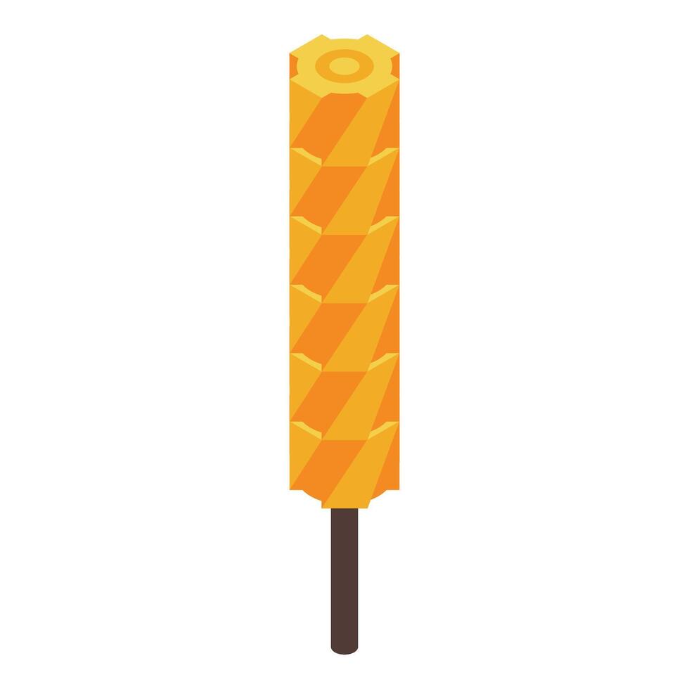 Honey stick dipped in sweet honeycomb pattern bringing delicious flavor vector