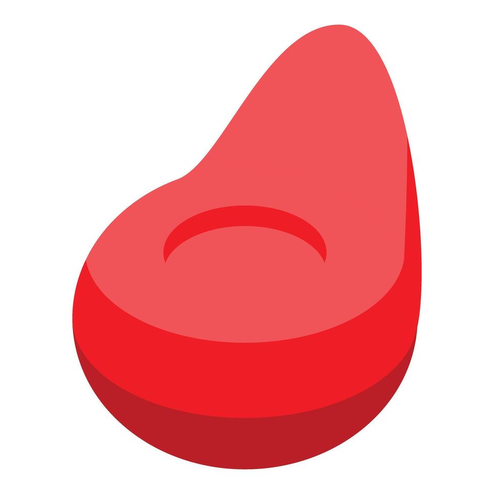 Red bean bag chair inviting relaxation and comfort vector