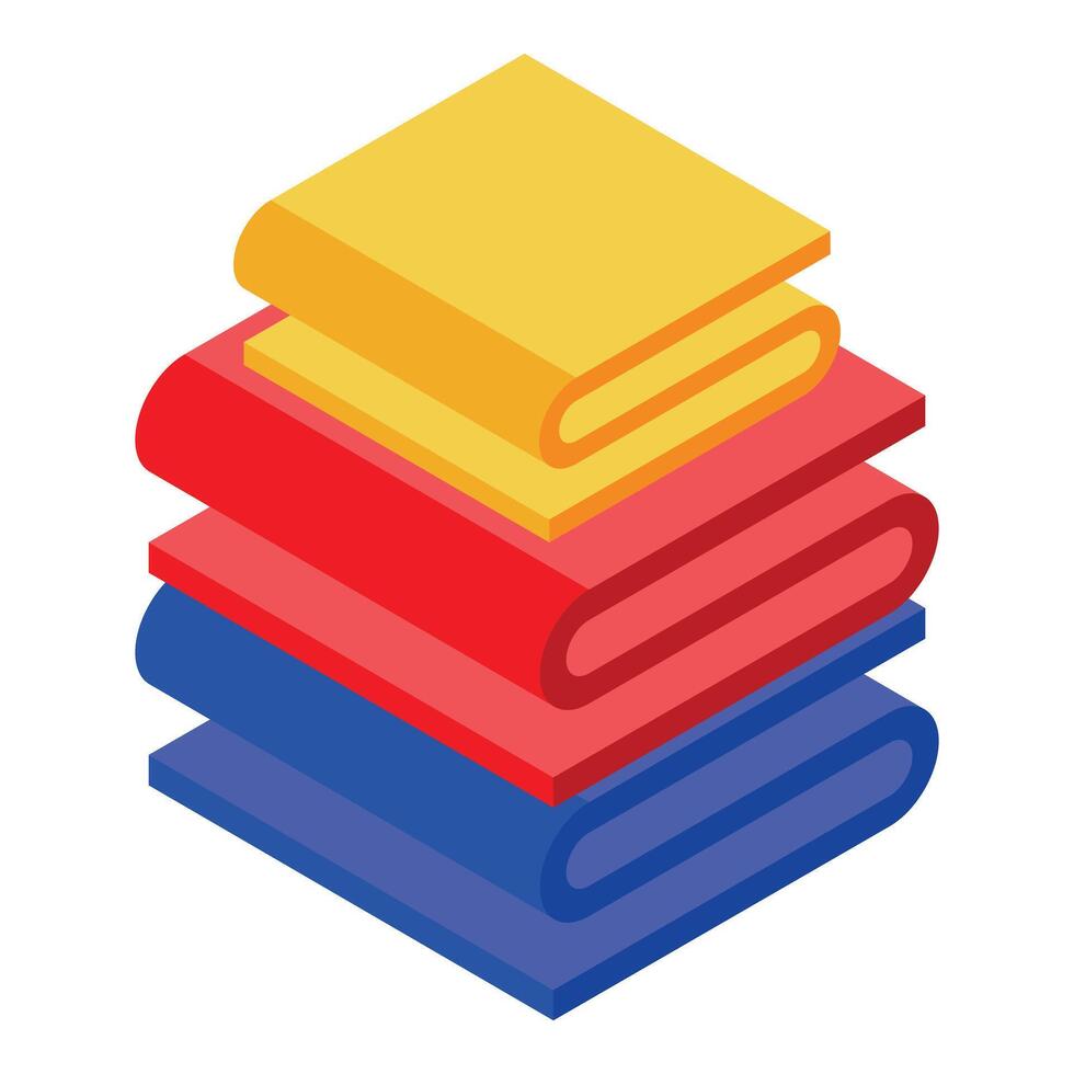 Stack of colorful folded towels symbolizing comfort and relaxation vector