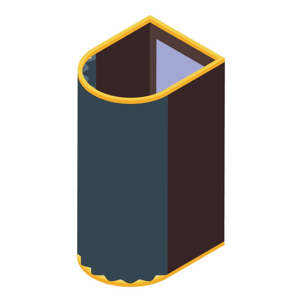 Elevator inside building shaft going up isometric view vector