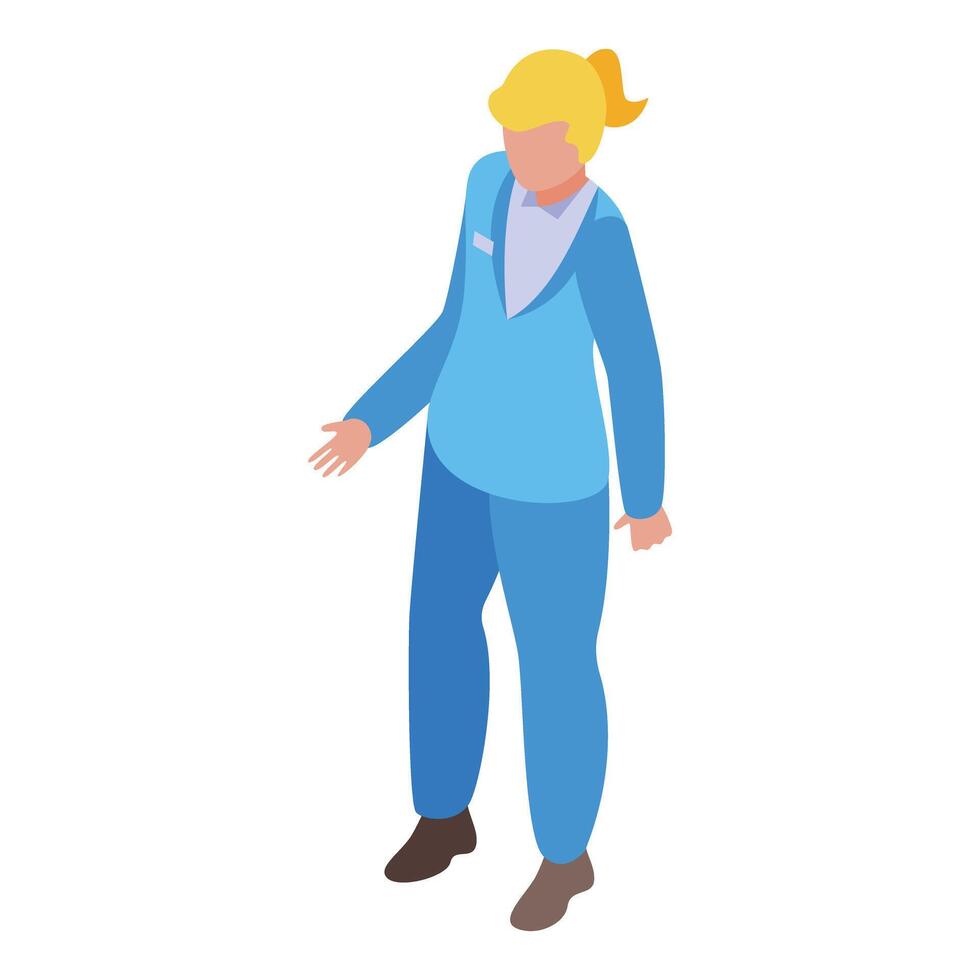 Promoter girl representing brand wearing uniform and giving information vector