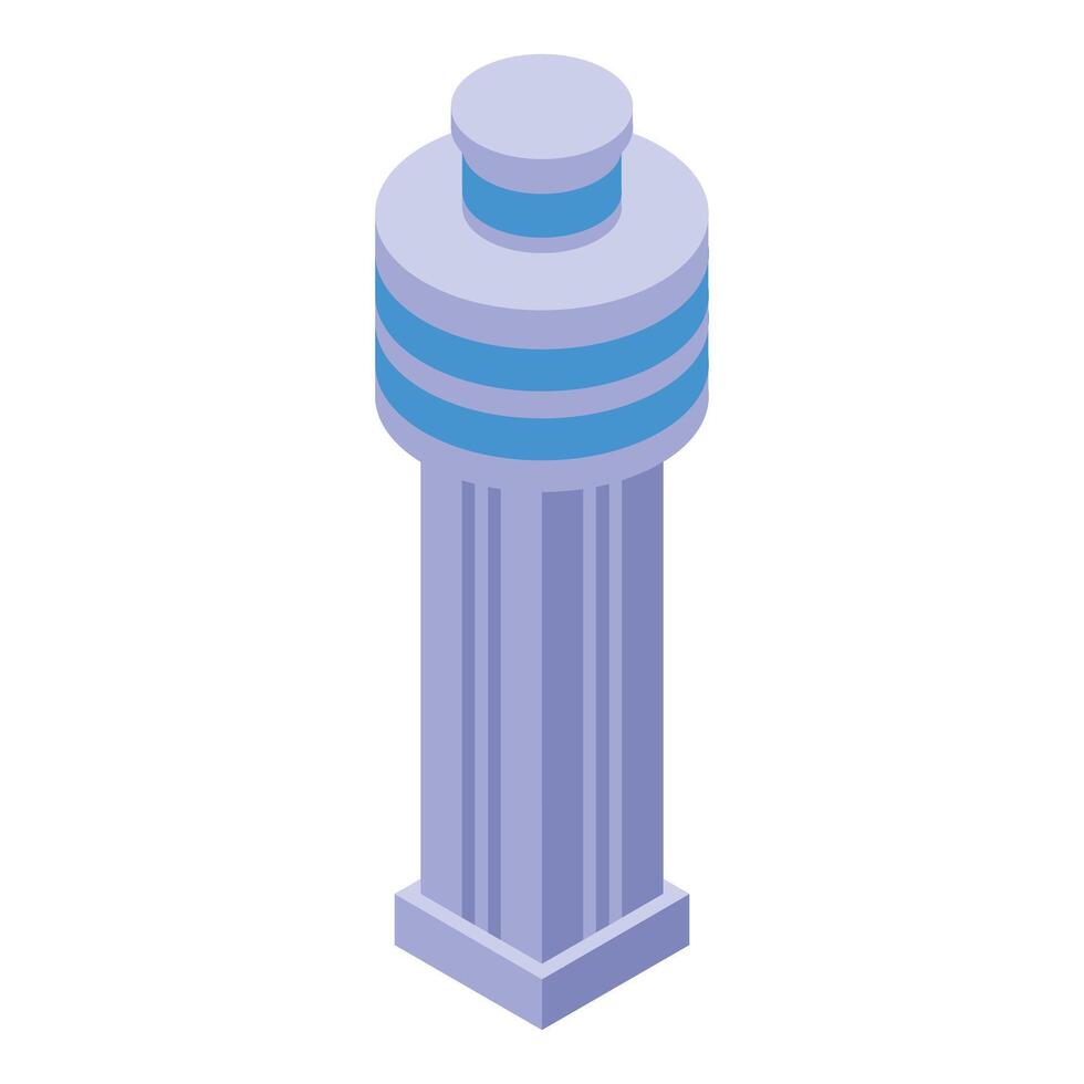 A tower with a blue stripe on top vector