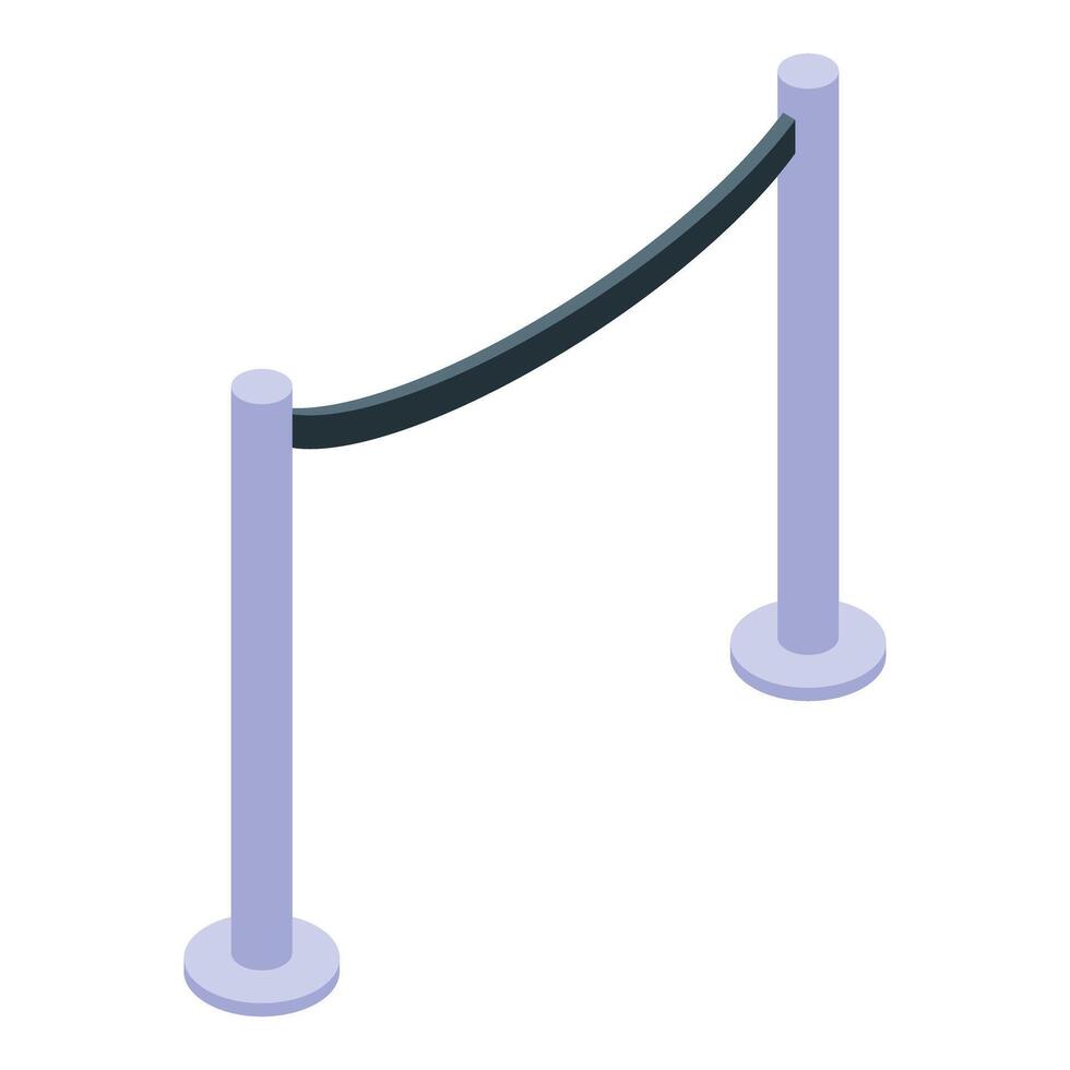 Museum barrier rope dividing public access in an exhibition vector