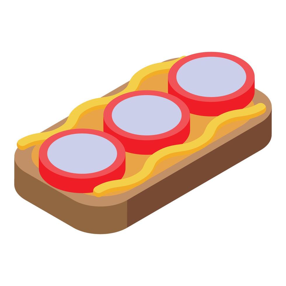 Delicious toast with sausage and mustard for breakfast or brunch vector
