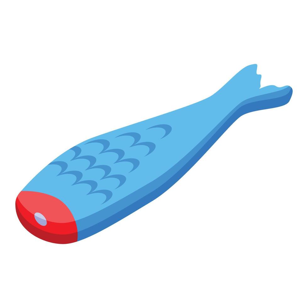 Inflatable fish pool toy floating on water surface vector