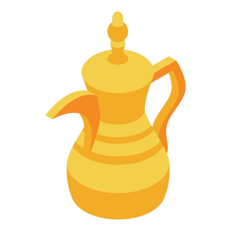 Arabic coffee pot icon isometric illustration vector