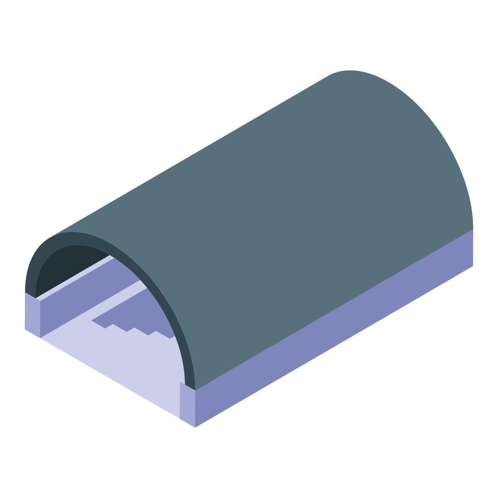 Underground parking entrance with steps leading down in isometric view vector