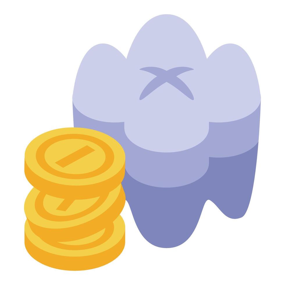 Stack of coins representing cost of removing a wisdom tooth vector
