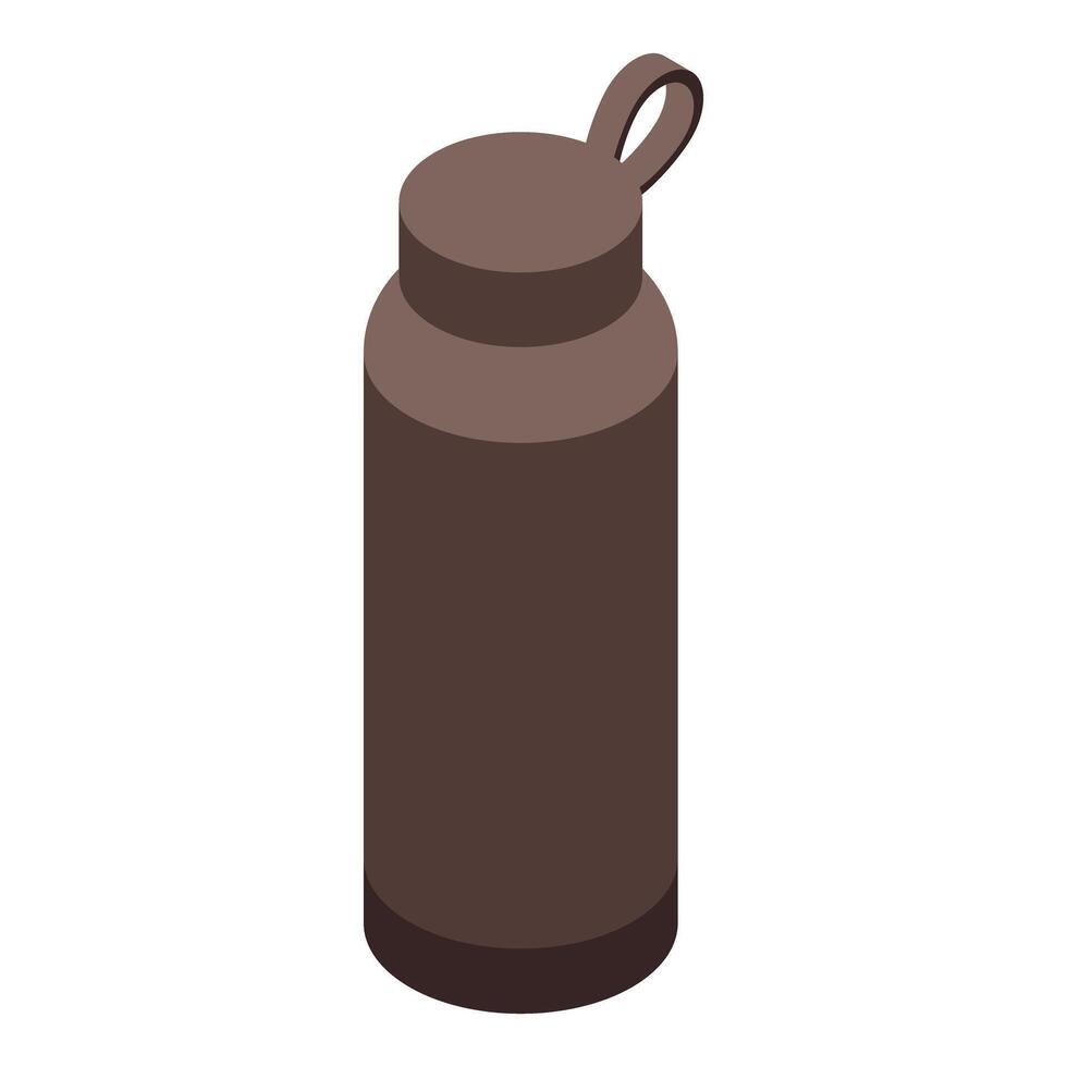 Brown reusable water bottle promoting sustainability and hydration vector