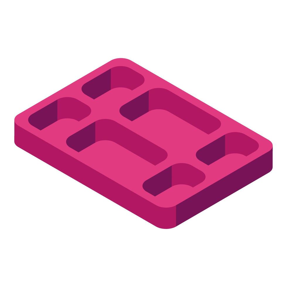 Pink chocolate bar with filling creating letter h in isometric view vector