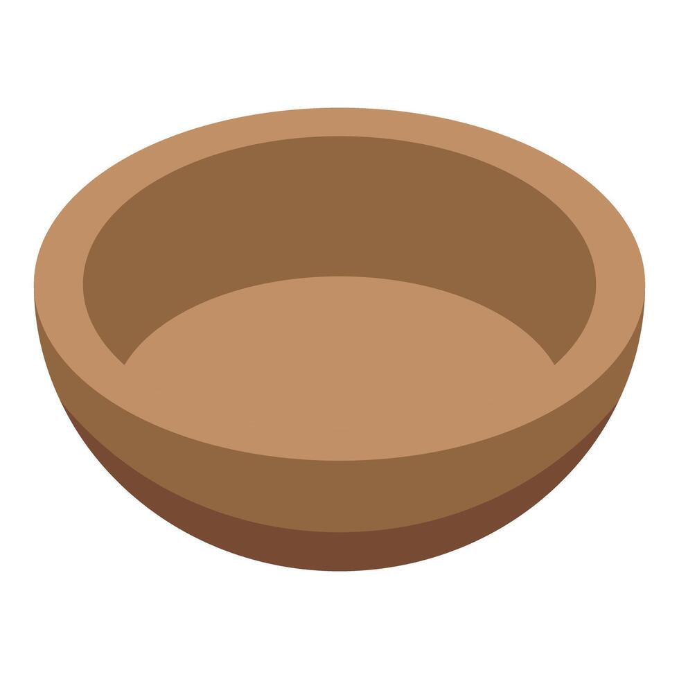 Empty wooden bowl representing simplicity and minimalism in kitchenware vector